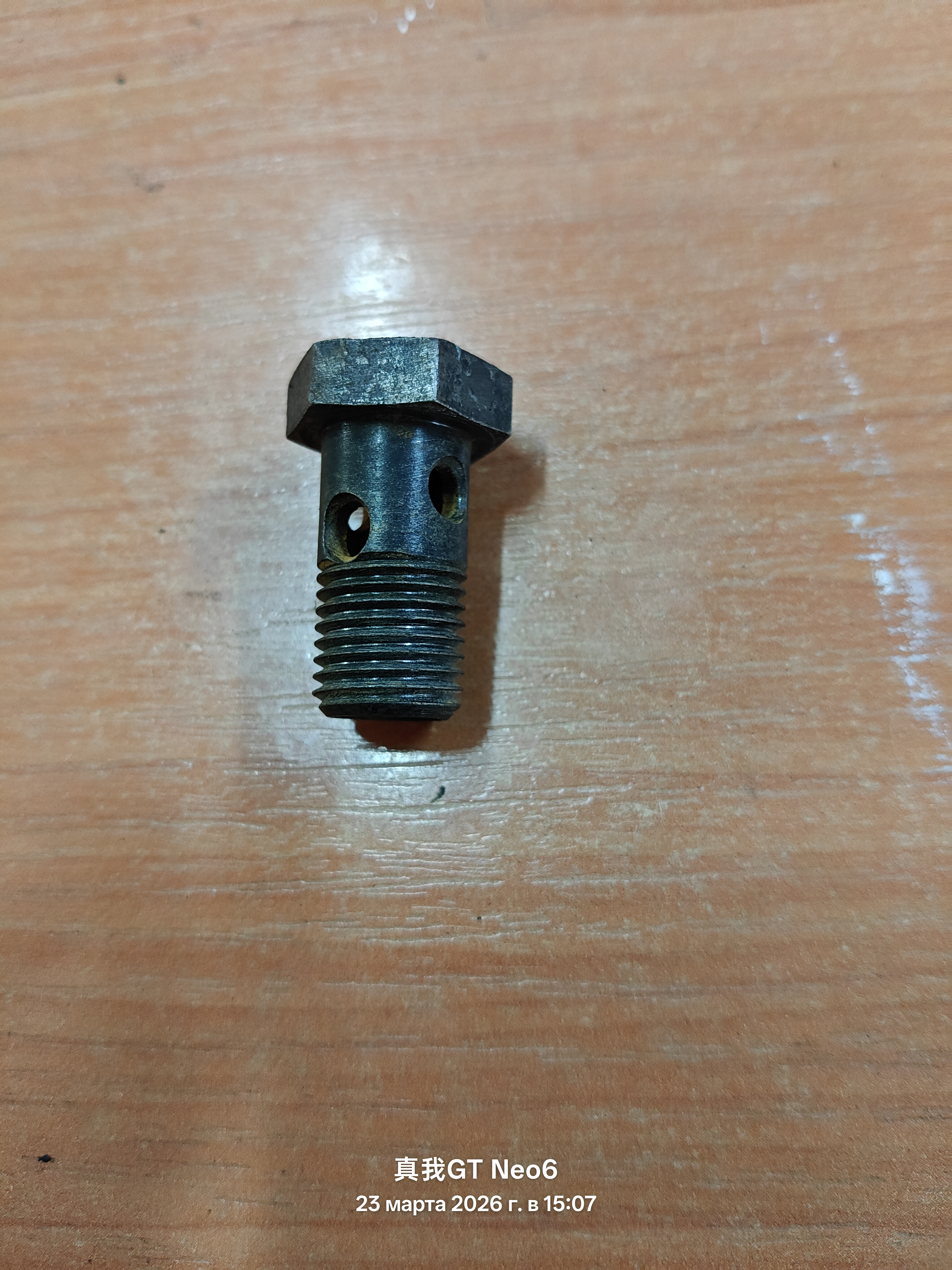 полый болт 4 отверстия внутренний диаметр-9мм наружный диаметр-14мм высота с шляпкой-32мм без шляпки-26мм